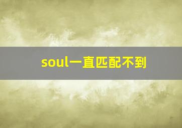 soul一直匹配不到