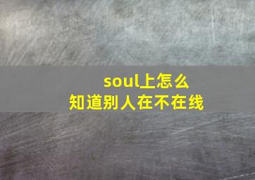 soul上怎么知道别人在不在线