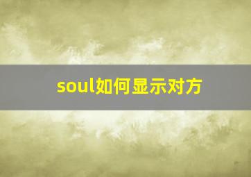 soul如何显示对方