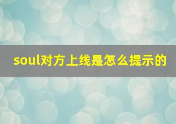 soul对方上线是怎么提示的