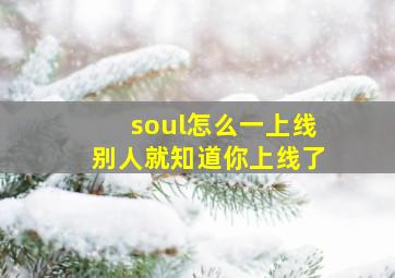 soul怎么一上线别人就知道你上线了