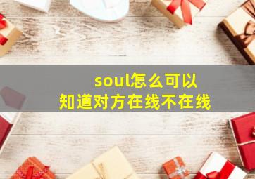 soul怎么可以知道对方在线不在线