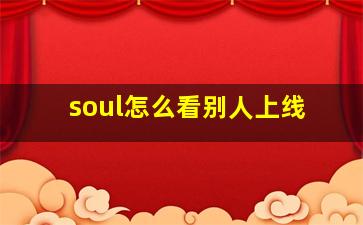 soul怎么看别人上线