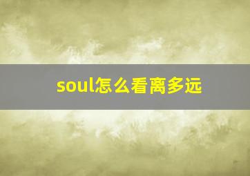 soul怎么看离多远