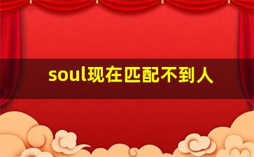 soul现在匹配不到人