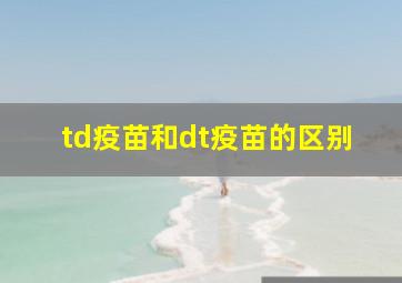 td疫苗和dt疫苗的区别