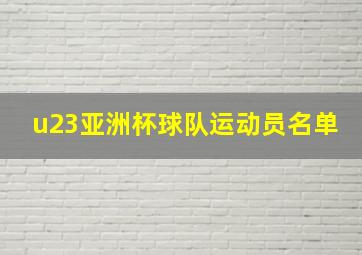 u23亚洲杯球队运动员名单