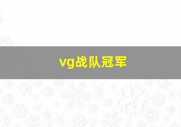 vg战队冠军