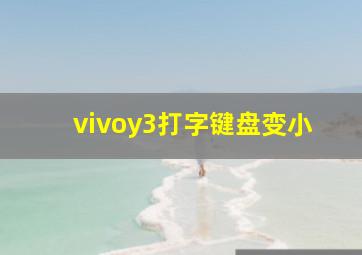 vivoy3打字键盘变小