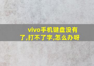 vivo手机键盘没有了,打不了字,怎么办呀