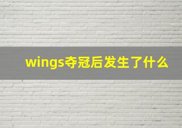 wings夺冠后发生了什么