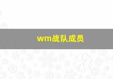 wm战队成员