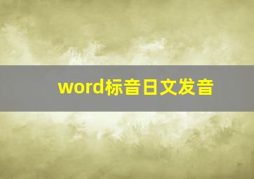 word标音日文发音