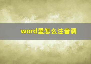 word里怎么注音调