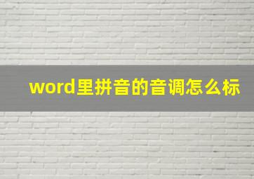 word里拼音的音调怎么标