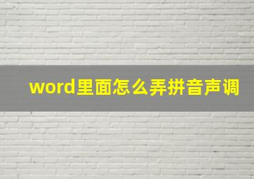 word里面怎么弄拼音声调