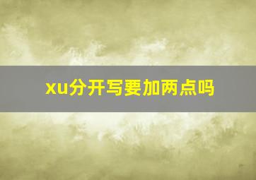 xu分开写要加两点吗