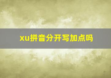 xu拼音分开写加点吗