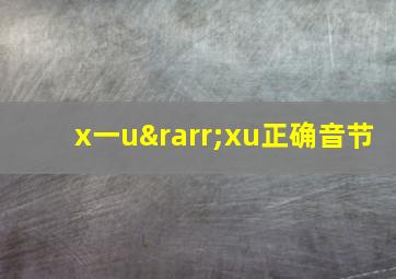 x一u→xu正确音节