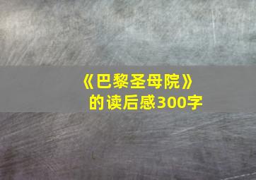 《巴黎圣母院》的读后感300字