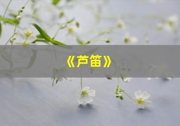 《芦笛》