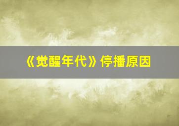 《觉醒年代》停播原因