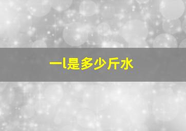 一l是多少斤水