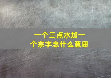 一个三点水加一个宗字念什么意思