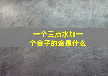 一个三点水加一个金子的金是什么