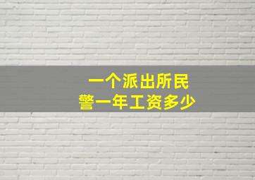 一个派出所民警一年工资多少