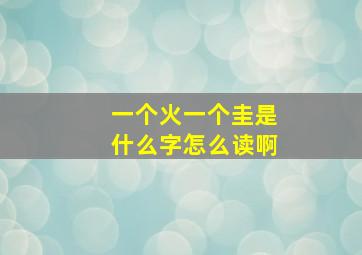 一个火一个圭是什么字怎么读啊