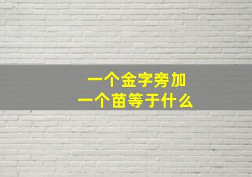 一个金字旁加一个苗等于什么