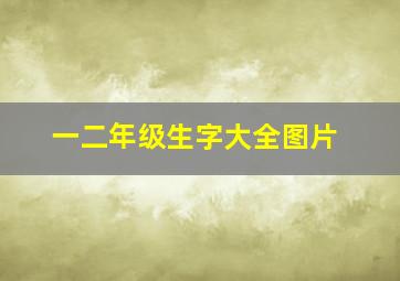 一二年级生字大全图片