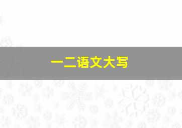 一二语文大写