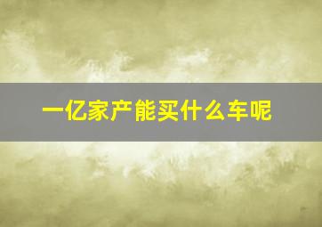 一亿家产能买什么车呢