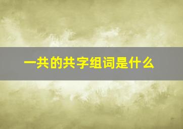 一共的共字组词是什么