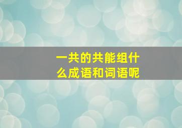 一共的共能组什么成语和词语呢