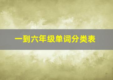 一到六年级单词分类表