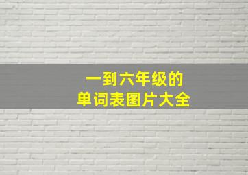 一到六年级的单词表图片大全