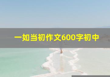 一如当初作文600字初中