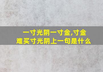 一寸光阴一寸金,寸金难买寸光阴上一句是什么