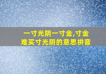 一寸光阴一寸金,寸金难买寸光阴的意思拼音