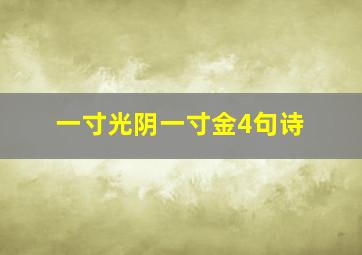 一寸光阴一寸金4句诗