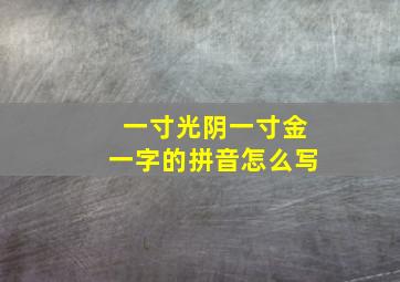 一寸光阴一寸金一字的拼音怎么写