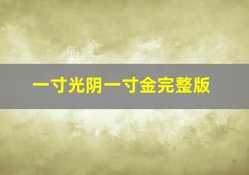 一寸光阴一寸金完整版