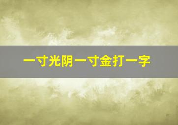 一寸光阴一寸金打一字