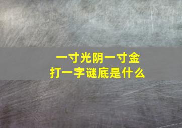 一寸光阴一寸金打一字谜底是什么