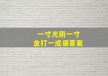 一寸光阴一寸金打一成语答案