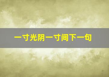 一寸光阴一寸间下一句