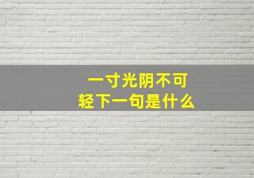 一寸光阴不可轻下一句是什么